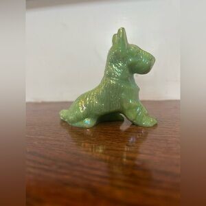 Green Ceramic Dog Figurine